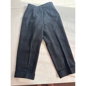 J.W. Anderson Black 100% Wool Slacks Asymmetrical Cropped Corporate Baddie (T)